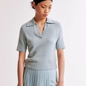 Abercrombie & Fitch NWT Polo Sweater Pastel Blue